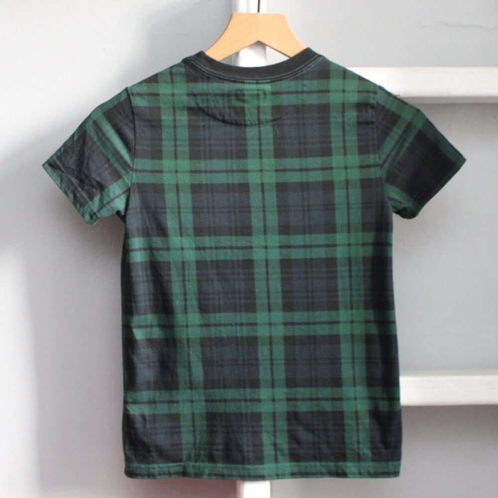 Polo Bear Green Navy Plaid Cotton Jersey Short Sleeve Tee T-Shirt Boys Size 7 - Picture 3 of 5